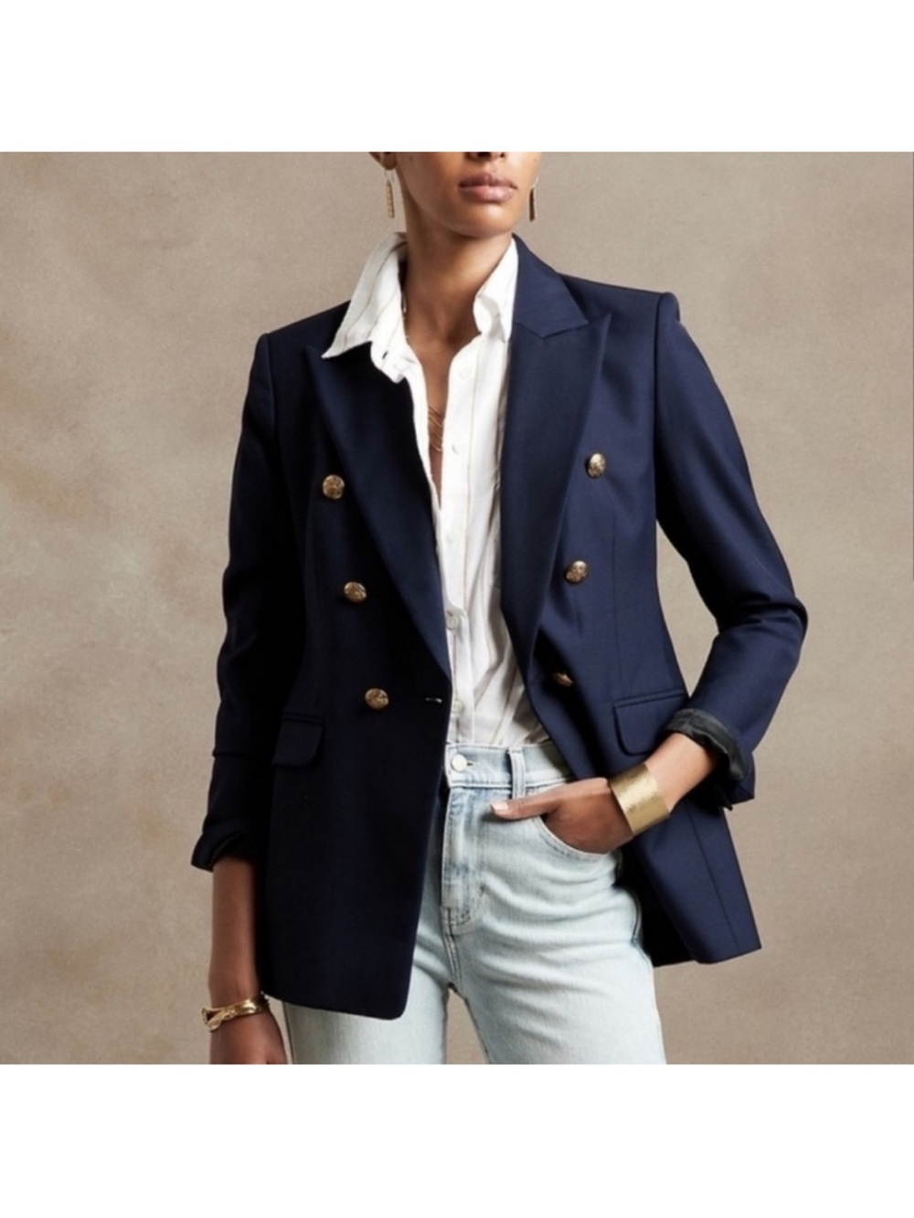 Banana Republic Captain Double-Breasted Blazer Jacket - Women